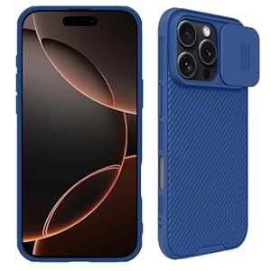 Mangix for iPhone 16 Pro Case with Camera Cover, Slim Fit Thin Polycarbonate Protective Shockproof Cover with Slide Camera Cover, Upgraded Case for Phone 16 Pro 6.3inch 2024 (Blue)
