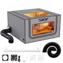 SKOUPHY Integrated Bottom Laser Engraver Enclosure with LED Light, Ventilation Kit Iron Frame Fits for Laser Cutter, Insulates Against Smoke, Odor Noise, Eye Protection 28.3 * 28.3 * 15.7 inch