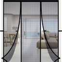 RELIANCER Fiberglass Magnetic Double Door Screen,Fit Doors Size 58"x78",Auto Close Screen Door Mesh w/Magnets,Patio Doorway Mosquito Net Screens,Self-Closing Doors Cover,Doorway Curtain Mesh Partition