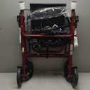 Drive Medical 795BU Duet Folding Transport Wheelchair and Rollator Walker, Burgundy