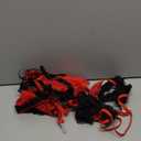 Sexy Mesh Corset Ruffle Lace Up Underwire Sheer Garter Belt Babydoll Lingerie Set With Thong 3 Piece Women (Medium, Red Black)