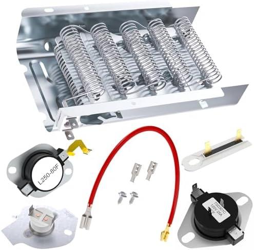 279838 W10724237 Dryer Heating Element Kit by Funmit, Fit for Whirlpool Cabrio Kenmore Roper Maytag Amana Crosley Dryer Parts Thermostat Thermal Fuse Replaces WED5300SQ0 WED4800BQ1 WED5300SQ0