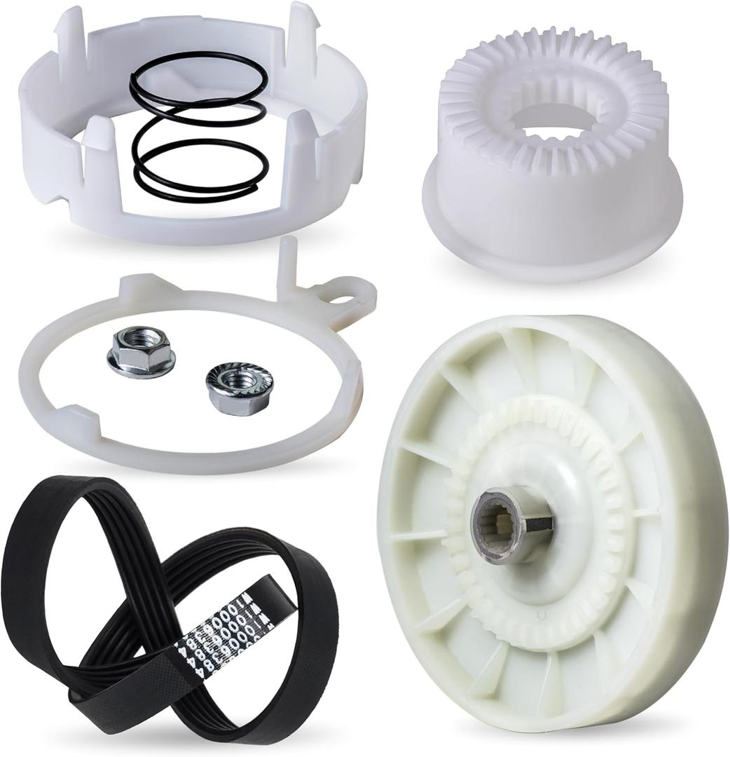 BlueStars W10721967 Washer Pulley Clutch Kit & W10006384 Drive Belt  Compatible for Whirlpool Kenmore Maytag - Replaces W10006356 W10006354 PS10057144 W10326374 AP6014712 WTW5000DW1 MVWX655DW1