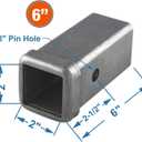 TOPTOW 64453 Trailer Hitch Receiver Tube 2-inch X 6-inch Length Combo Bar, Weld on Raw Steel