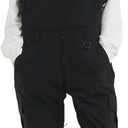 Women Men Snow Ski Bibs Pants Adjustable Windproof Waterproof Jumpsuit Snowboarding Insulated Warm Overall Trouser (Medium, Black)