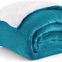 Bedsure GentleSoft Sherpa Fleece Throw Blanket for Couch, Non-Heated, Thick and Warm Throw for Women and Men, Soft Fuzzy Plush Blanket for Winter, Teal, 50x60 Inches