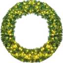 48 in. Green Cordless Pre-Lit LED Artificial Christmas Wreath with 200 LED Light and Timer