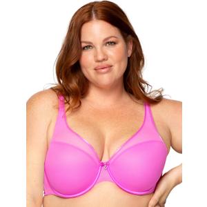 Curvy Couture Women's Sheer Mesh Plunge T-Shirt Bra (38J)