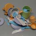 Pretend Play Kids Kitchen Playset Toys with Cookware Pots and Pans, Cooking Utensils, Play Kitchen Accessories, Afternoon Tea Toy Sets, Toys Gift for 3 4 5 Years Old Toddlers Girls Boys