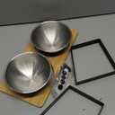 Raised cat Bowls for Indoor Cats by WinTruffles, Elevated cat Bowls, Tilted and Elevated Anti Vomiting Cat Dishes for Food and Water, Set of 2 Stainless Steel Bowl