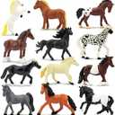 Toymany 11PCS 2-3" Tiny Horse Figurines Toy Set, Plastic Pony Small Foal Figures, Easter Eggs Birthday Gift Cupcake Horse Cake Topper for Kids Toddlers