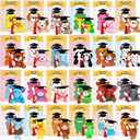 Fovths 24 Pieces Mini Graduation Plush Animals Set Graduation Stuffed Animals Greeting Cards Set Graduation Plush Keychain Animals Toy with Black Cap for Graduation Party Favors, School Gifts