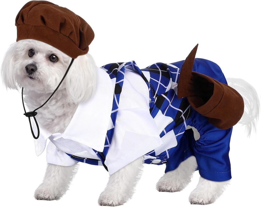 Dog Golf Costume with Golf Bag and Clubs Halloween Funny Pet Costumes Dog Cosplay Outfits Halloween Holiday Pet Party Supplies for Small Medium Large Dogs (S(Neck Girth: 9-12", Chest Girth: 17"))