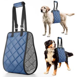 Adjustable Dog Sling Dog Lift Harness for Large Dogs, Hind Leg Support Portable Soft Lift Support and Rehab Harness for Weak Rear Legs, for Senior, Injured, Disabled and After Surgery Dogs Large (Navy)