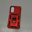 SunStory Phone Case for Samsung Galaxy A15 5G Case with HD Screen Protector & Slide Camera Cover & Rotated Ring Kickstand, [Military-Grade] Phone Case for Galaxy A15 5G (Red)