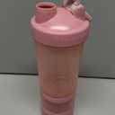 BlenderBottle Shaker Bottle with Pill Organizer and Storage for Protein Powder, Classic V2 ProStak System, 22-Ounce, Rose Pink