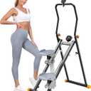 Stair Stepper for Home, Upgraded Vertical Climber Machine for Full-Body Workout, Compact Folding Cardio Exercise Climber, Resistance Adjustable Handlebar & Pedals (Medium, Black/Gray)