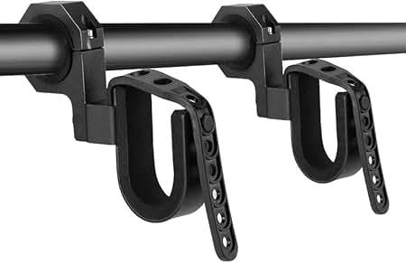 LMULOO 23-31" Adjustable Gun Rack Carrier Compatible with Ranger 500, 800 Full/Mid Size & Crew UTV Overhand Roof Rifle Gun Holder Steel
