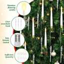 gisgfim 12 Pack Christmas Tree Candles with Remote & Hooks LED Flickering Flameless Candles with Timer Hanging Crystals Ornaments for Home Party Gifts Wedding Chandelier Decors-Acrylic Icicles Hook
