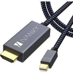 4K Mini DisplayPort to HDMI Cable, iVANKY 4K@30Hz Thunderbolt to HDMI Cable, [Alum Shell/Braided/Optimal Chip Solution], Mini DP to HDMI for MacBook Air/Pro, Surface Pro/Dock, Monitor, Projector -10FT