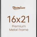 16x21 Metal Picture Frame,Black Aluminum Wall Gallery Poster Puzzles Artwork frames-Real Tempered Glass,Mounting Horizontally or Vertically Decor for Wall-1Pack