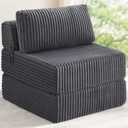 4-in-1 Folding Sofa Bed Foldable Boneless Pocket Coils & Foam Fill Medium Support, Portable No Assembly for Living Room/Bedroom, Single