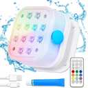 Homly Rechargeable Submersible Pool Lights with Remote, Waterproof Underwater Charging Battery Operated Controlled 16 Color Changing LED with Magnet Floating Lights Pool Pond Decoration 1 Pack