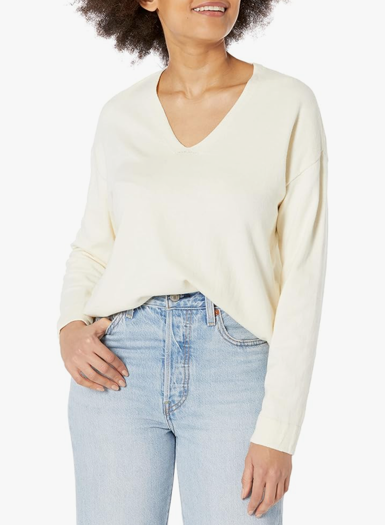 Women's CTTN Cashmere Ls V Nk SIZE M