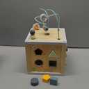 Wooden Activity Cube, 6-in-1 Montessori Toys for 1+ Year Old Boys & Girls, Educational Learning Toys for 1 2 3 Year Old Baby|Bead Maze|Shape Sorter|Mirror|Gear