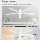 Fanbulous 60 inch Ceiling Fans with Lights, Smart Flush Mount Ceiling Fan and Remote APP, Modern Low Profile, 3CCT 20W LED with 6-Speeds Quiet Reversible Motor for Bedroom, Living Room, Kitchen, White