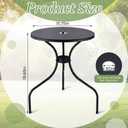 Novabright 15.75 Inch Outdoor Round Patio Umbrella Table Small Patio Round Metal Dining Table with 2 Inch Umbrella Hole Outdoor Cafe Tabletop for Yard Bistro Lawn Balcony Backyard, 14 inches x 14 inches x 19.69 inches