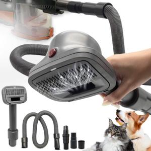 Dog Brush Vacuum Attachment for Miele Classic C1 C2 C3, Shark NV350 NV500 NV501 HV300 HV371 HV372 & Small Shop Vacs (1-1/4'' Vacuum Hose) - Pet Grooming/Removal Attachment for Dogs Cats