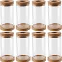 HOZEON 8 PCS Glass Planter Vase, Desktop Plant Terrarium, Tabletop Propagation Station Hydroponic Glass Planter for Office Home Table Decor