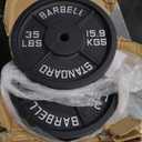 Cast Iron Plate Weight Plate for Strength Training and Weightlifting, 1-Inch Center (Standard), 35LB (Set of 2)