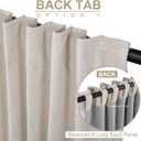 100% Blackout Shield Linen Blackout Curtains for Bedroom 90 Inches Long, Back Tab/Rod Pocket Living Room Drapes, Thermal Insulated Blackout Curtains 2 Panels Set, 50" W x 90" L, Cream