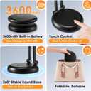 One Fire Battery Operated Lamp, 3600mAh Cordless Lamps Rechargeable Cordless Table Lamp,10 Brightness Rechargeable Lamps Table Lamp, Wireless Battery Lamp Portable Light