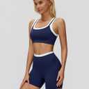 ABOCIW Womens Layerd Workout Sets Square Neck Sports Bra Tummy Control High Waist Biker Shorts Yoga Pilates Outfits, Size: 6-8