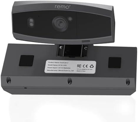 Remo+ DoorCam 3 Over-The-Door Wireless Security Camera, 12-Hour Rolling Video Storage with No Subscription, 1080p Video, Night Vision, 2-Way Talk, AI with Human Detection & Alexa Compatibility