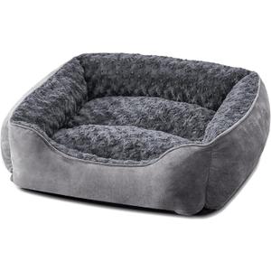 JOEJOY Rectangle Dog Bed for Large Medium Small Dogs Machine Washable Sleeping Dog Sofa Bed Non-Slip Bottom Breathable Soft Puppy Bed Durable Orthopedic Calming Pet Cuddler, Size: S(20"x 19"x 6")
, Grey