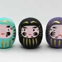 EDOYA Daruma Dolls (Set of 7) Japanese Good Luck Fortune Multicolor Figurine Ornament Traditional Charms