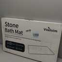 Veeloim Stone Bath Mat Diatomaceous Earth Shower Mat Non-Slip Super Absorbent Diatomite Stone Bath Mats for Bathroom Floor Quick Drying Natural Easy to Clean(23.6''×15.4" White), 1'4" x 1'11"
