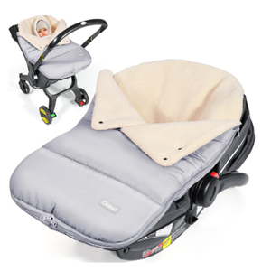 Orzbow Winter Carseat Cover for Baby | Infant Car Seat Blanket | Waterproof Car Seat Cover with Adjustable Collar, Warm and Cozy Fleece Carseat Canopy Blanket for Baby Winter Essentials, Light Grey