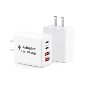 USB C Charger Block 40W, 2Pack 4-Port Type C Fast Charging Blocks PD USBC Plug Adapter + QC USB Wall Charger Cube Multiport Brick Compatible with iPhone 16 15 14 13 12 11 Pro Max XS, Samsung
