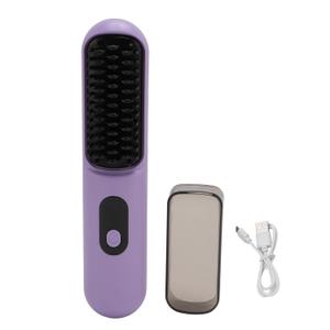 Hair Straightener Brush, Hair Straightening Comb, Straightening Brush, Portable Travel Size Cordless Straight Hair Comb Non Static Rechargeable for All Hair Types