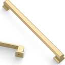 Asidrama 10 Pack 7.5 Inch(192mm) Brushed Gold Kitchen Cabinet Handles Gold Cabinet Pulls Kitchen Cabinet Hardware for Cupboard Drawer Pulls (7.5" Hole Center192mm)