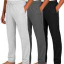 Real Essentials 3 Pack: Boys Cotton Soft Pajama Pants Kids Bottoms Pjs Youth Teen Pijamas Sleep Pyjamas Lounge para Nios (16-18)