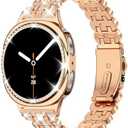 Bling Band+ Case Compatible with Galaxy Watch 8 40mm/44mm, Women Replacement Dressy Strap& Cover for Samsung Galaxy Watch8 (Rose Gold)