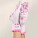 2 Pairs Women's Cute Pilates Ruffle Socks, Grippy Non-Slip Crew Socks with Embroidery for Yoga Barre Workout