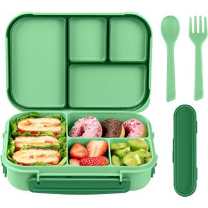 Lunch Box Kids,Bento Box Adult,Leakproof Lunch Containers for Adults/Kids/Toddler,1200ML-4 Compartments bento Lunch box with Utensil,Microwave & Dishwasher & Freezer Safe (Cyan)
