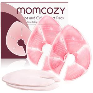 Momcozy Larger Breast Therapy Packs, Hot and Cold Breast Pads with 2 Soft Covers, Breastfeeding Essentials, 2 Pack, Pink